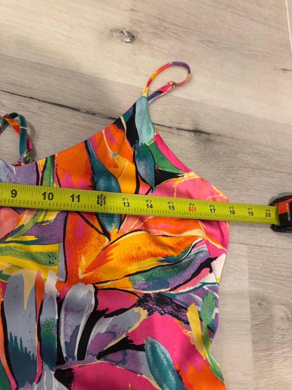 Nicole Miller Tropical Slip Maxi Dress in Pink, Orange, Yellow, Green, Blue - Picture 9 of 11